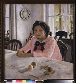 Serov, Valentin Alexandrovich - Girl with peaches (Portrait of Vera Mamontova)