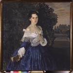 Somov, Konstantin Andreyevich - A lady in Blue (Portrait of Yelisaveta Martynova)
