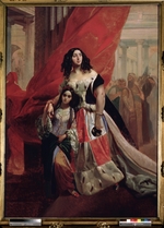 Briullov, Karl Pavlovich - Portrait of Countess Julia Samoilova with her stepdaughter Amazillia Pacini