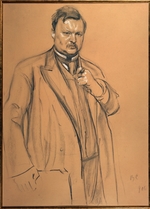 Serov, Valentin Alexandrovich - Portrait of the composer Alexander Glazunov (1865-1936)