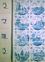 Russian Architecture - Wall tiles with a Dutch landscapes in the Antechamber of the Menshikov palace in Saint Petersburg