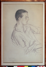 Kustodiev, Boris Michaylovich - Portrait of the composer Dmitri Shostakovitch (1906-1975)