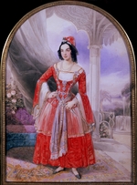 Hau (Gau), Vladimir (Woldemar) Ivanovich - Portrait of the Opera Singer Anna Stepanova (1816-1838) in oriental Attire