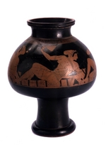 Euphronios, Attic vase painter - Red-figures Psykter with a Symposium scene