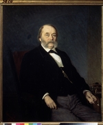 Kramskoi, Ivan Nikolayevich - Portrait of the author Ivan Goncharov (1812-1891)