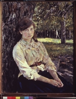 Serov, Valentin Alexandrovich - Girl at the sunlight (Portrait of Maria Simonovich)