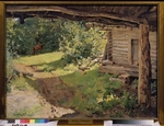 Serov, Valentin Alexandrovich - Landscape with a horse (Peasant homestead)