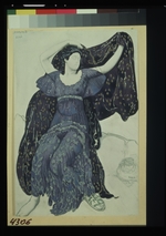 Bakst, Léon - Nymph Echo. Costume design for the ballet Narcisse by N. Tcherepnin