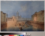 Sadovnikov, Vasily Semyonovich - Illumination at the Moika River in St. Petersburg