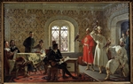 Litovchenko, Alexander Dmitrievich - Italian Ambassador Calvucci drawing the favourite falcons of Tsar Alexei Mikhailovich