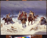 Willewalde, Gottfried (Bogdan Pavlovich) - French army crossing the Berezina in November 1812