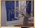 Sokolov, Alexei Dmitrievich - A branch of almond-tree (Blue still life)