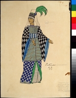 Bilibin, Ivan Yakovlevich - Costume design for the opera The golden Cockerel by N. Rimsky-Korsakov