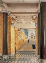 Ukhtomsky, Konstantin Andreyevich - The Main Staircase and the Vestibule of the New Hermitage in St. Petersburg