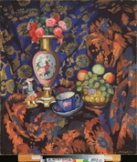Zaytsev, Nikolai Semyonovich - Still life with porcelain and flowers