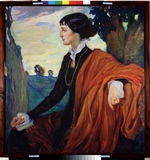 Della-Vos-Kardovskaya, Olga Ludvigovna - Portrait of the Poetess Anna Akhmatova (1889-1966)