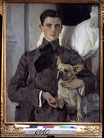 Serov, Valentin Alexandrovich - Portrait of Prince Felix Yusupov, Count Sumarokov-Elston (1887-1967) with a dog
