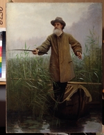 Kramskoi, Ivan Nikolayevich - Portrait of the poet Apollon Maykov (1821-1897) fishing