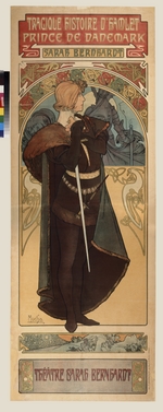 Mucha, Alfons Marie - Poster for the theatre play Hamlet by W. Shakespeare in the Theatre Sarah Bernardt (Upper part)