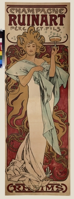 Mucha, Alfons Marie - Poster for Champagne Ruinart (Upper part)