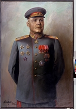 Yakovlev, Vasili Nikolayevich - Portrait of the Marshal of Soviet Union Ivan Konev (1897-1973)