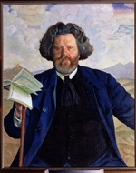 Kustodiev, Boris Michaylovich - Portrait of the poet Maximilian Voloshin (1877-1932)