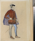 Ulyanov, Nikolai Pavlovich - Costume design for the theatre play The Miserly Knight by A. Pushkin