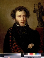Kiprensky, Orest Adamovich - Portrait of the poet Alexander Sergeyevich Pushkin (1799-1837)