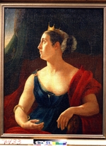 Kiprensky, Orest Adamovich - Portrait of the actress Ekaterina Semyonova (1786-1849) as Clytemnestra in the Euripides'theatre playIphigeneia at Aulis
