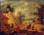 Meulen, Adam Frans, van der - Horsemen attacking a Hamlet