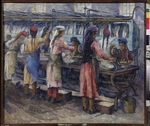 Permyakova, Olga Andreyevna - Uzbek women at the silk spinning factory in Samarkand