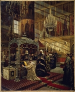 Litovchenko, Alexander Dmitrievich - Tsar Alexei I Michailovich and patriarch Nikon at the coffin of Philip I, Metropolitan of Moscow