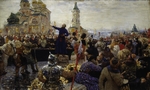 Repin, Ilya Yefimovich - Minin appeals to the people of Nizhny Novgorod in 1611