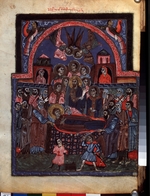 Master of Codex Matenadaran - The Dormition of the Virgin (Manuscript illumination from the Matenadaran Gospel)