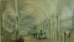 Sadovnikov, Vasily Semyonovich - Interior view of a stable in the Nicholas Palace