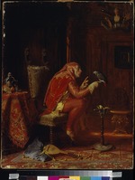 Gruetzner, Eduard, von - A fool with parrot