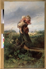 Makovsky, Konstantin Yegorovich - Children running away from thunderstorm