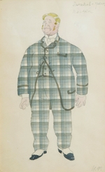 Fedotov, Ivan Sergeevich - Costume design for the theatre play Wolfs and Sheeps by A. Ostrovsky