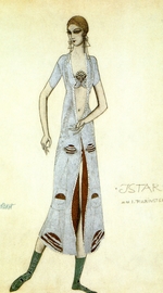 Bakst, Léon - Costume design for Ida Rubinstein as Ishtar