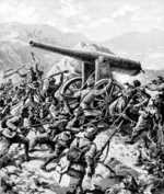 Bergen, Fritz - The conquest of a Montenegrin field gun Long Tom near Bileca (Illustration from Allgemeiner Kriegszeitung)