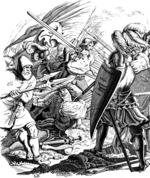 Richter, Adrian Ludwig - Death of Arnold Winkelried during the battle of Sempach (Illustration from the Geschichte des deutschen Volkes by E. Duller)
