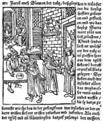 German master - Persecution of Jews. Illustration from the Sumarius (Johann Hanau, Frankfurt on the Oder)