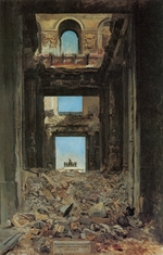 Meissonier, Ernest Jean Louis - The Ruins of the Tuileries Palace after the Commune of 1871