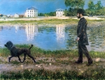 Caillebotte, Gustave - Richard Gallo and His Dog at Petit Gennevilliers