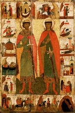 Russian icon - The Saints Boris and Gleb