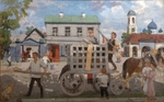 Kustodiev, Boris Michaylovich - Dog catchers