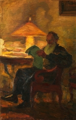 Pasternak, Leonid Osipovich - Leo Tolstoy with a newspaper