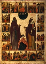 Russian icon - Saint Cyril of White Lake and Saint Cyril of Alexandria