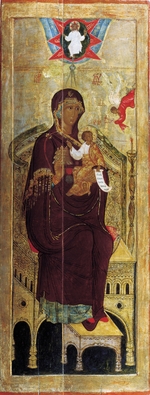 Russian icon - The Virgin The Mountain torn out not by Hands