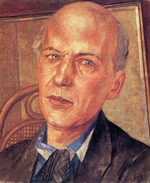 Petrov-Vodkin, Kuzma Sergeyevich - Portrait of the Poet Andrei Bely (1880-1934)